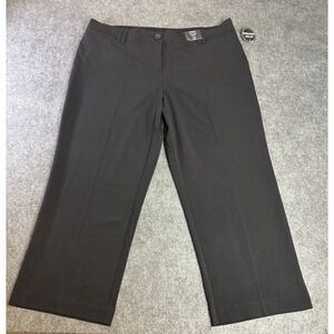Women's Avenue No Gap Crop Trousers Size 16 Petite Black Career Pants NWT